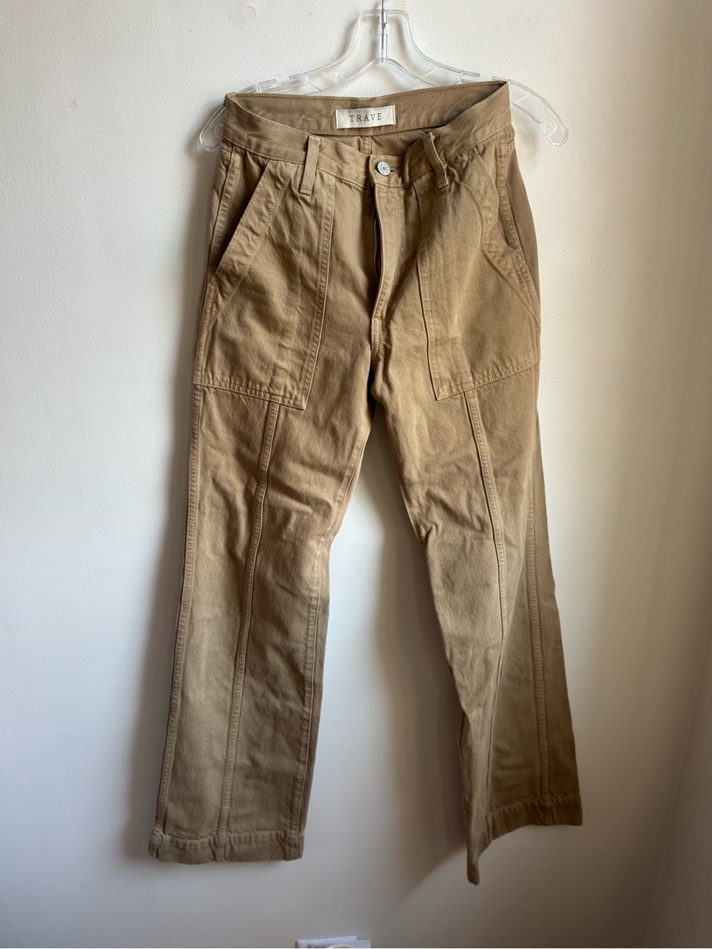 TRAVE Women's Tan Boot Cut Utility Pants